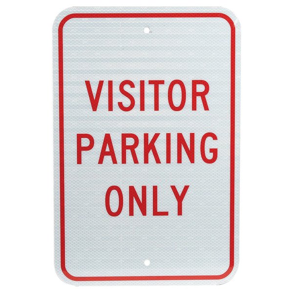 National Marker Co Visitor Parking Only, Aluminum Sign, .08mm Thick TM7J